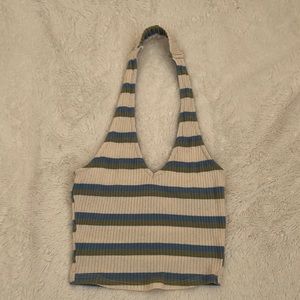 Sky and Sparrow halter top (cream, green, blue)